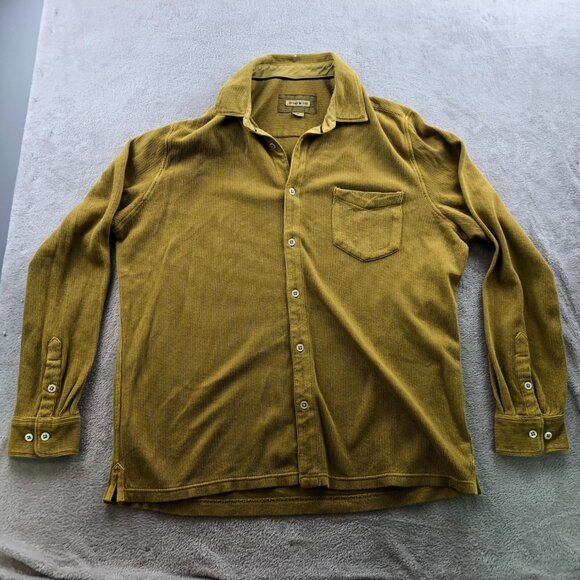 32 Bar Blues Mens Shirt Jacket Size XL Mustard Long Sleeve Button Up Shacket - Picture 9 of 10